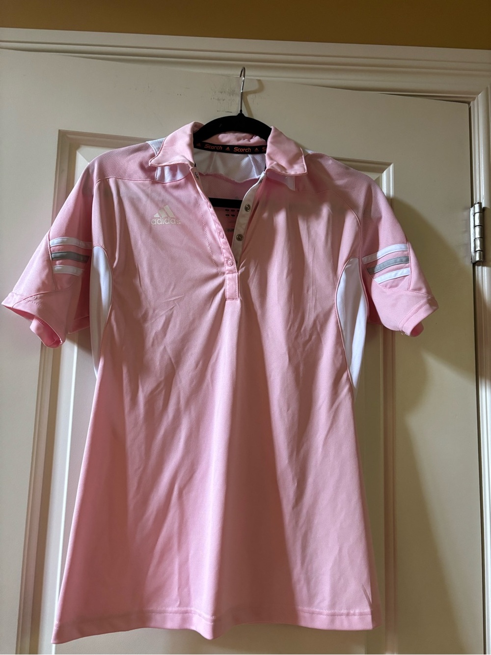 Adidas Light Pink Performance Tee with White Logo